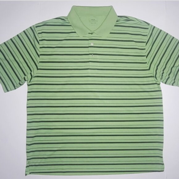PGA Tour Mens Green and Black Striped Short Sleeve Polo Size XXL - Picture 1 of 10